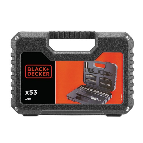 Black and Decker - Jogo de 53 peas para aparafusar Inclui chave de roquete - A7218