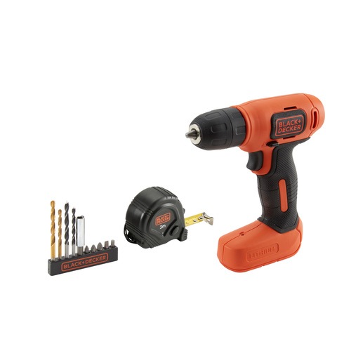 Black and Decker - Berbequim Aparafusador Ultra Compacto 72V 15Ah Litio com  10 acessrios fita mtrica e saco de transporte - BDCD8GPA