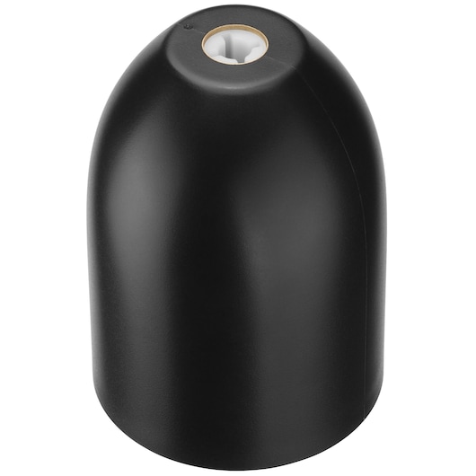 Photo of BLACKDECKER BCKM1012KG black cylindrical attachment, top view, smooth matte finish, on white background.