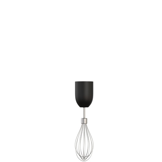 BLACKDECKER BCKM1012KG hand mixer whisk attachment, black and silver, front angle on white background.