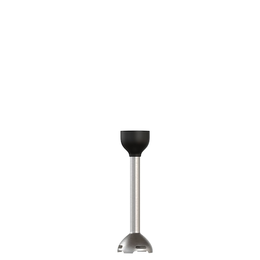 BLACKDECKER BCKM1016KSG hand blender attachment with stainless steel shaft and black top, front view.