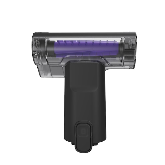 BLACKDECKER BHFEA640WP vacuum brush accessory with black handle and transparent head, front angle on white background.