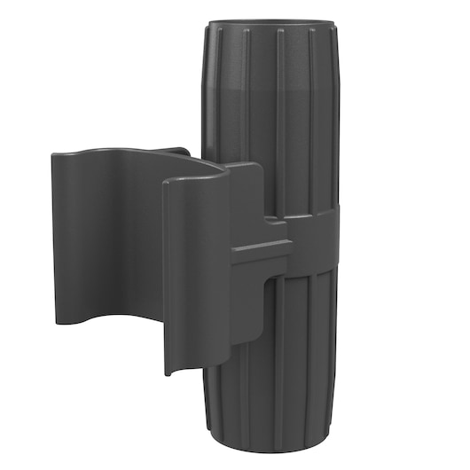 BLACKDECKER BHFEV362D vacuum accessory holder in black plastic, side angle on white background.