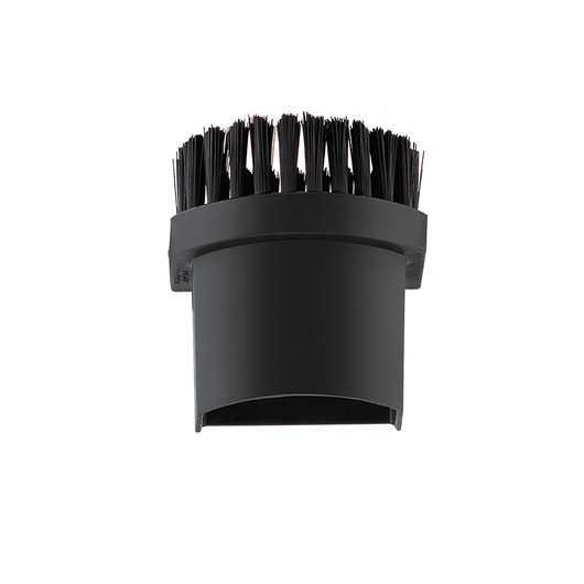 BLACKDECKER DVC320B21 round black vacuum brush accessory, bristles visible, front angle on white background.