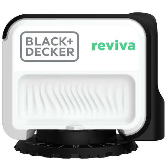 BLACK+DECKER REVBDLL100 photography accessory, front angle, white and black with reviva logo.