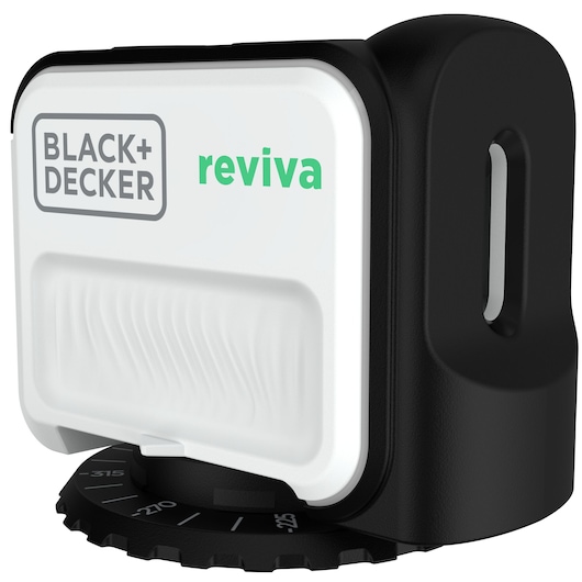 BLACK+DECKER REVBDLL100 photography accessory, white and black compact design, angled view on white background.